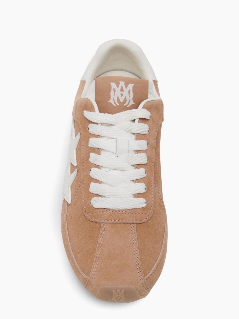 AMIRI Women’s Taupe Suede Sneakers with White Star Appliqués